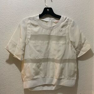 Rebecca Taylor 100% Silk White‎ Cream Size 0